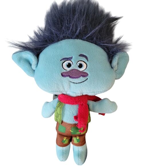 Dreamworks Trolls World Tour Branch 10" Plush with Vest and Red Scarf - Picture 1 of 6